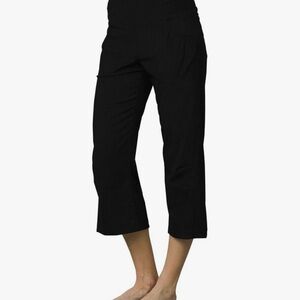 Prana Black Summit Capri Relaxed Fit Sliming Waist SPF Quick Dry Travel 4 6 S